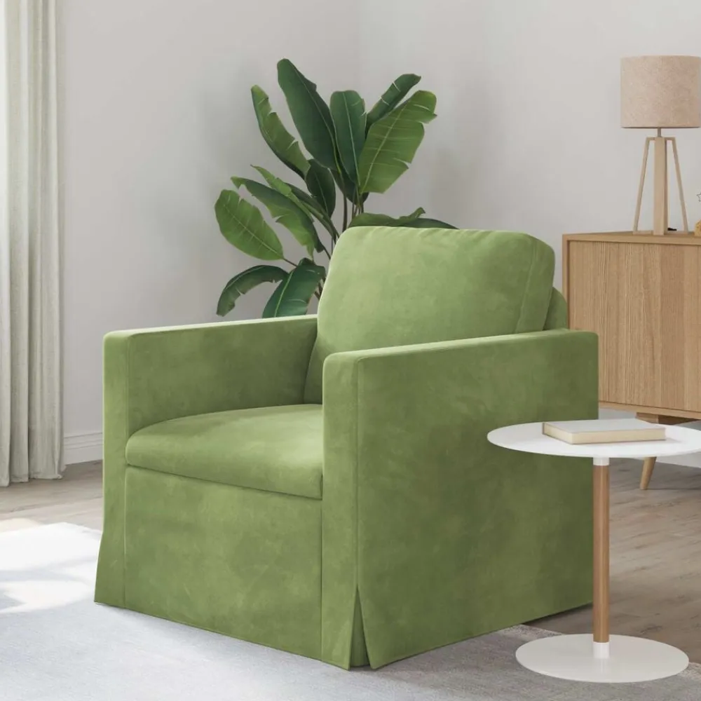 vidaXL Sofá 78 x 78 x 80 cm Terciopelo Verde claro Discount