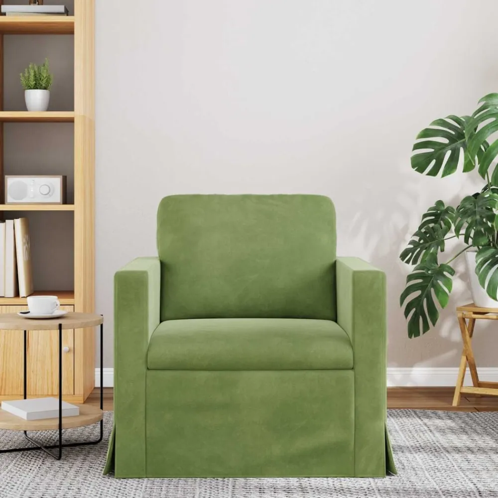 vidaXL Sofá 78 x 78 x 80 cm Terciopelo Verde claro Discount