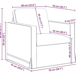 vidaXL Sofá 78 x 78 x 80 cm Terciopelo Verde claro Discount