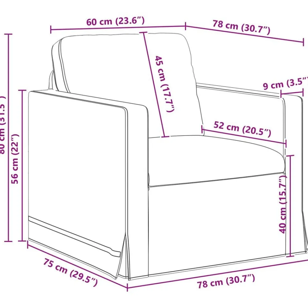 vidaXL Sofá 78 x 78 x 80 cm Terciopelo Verde claro Discount