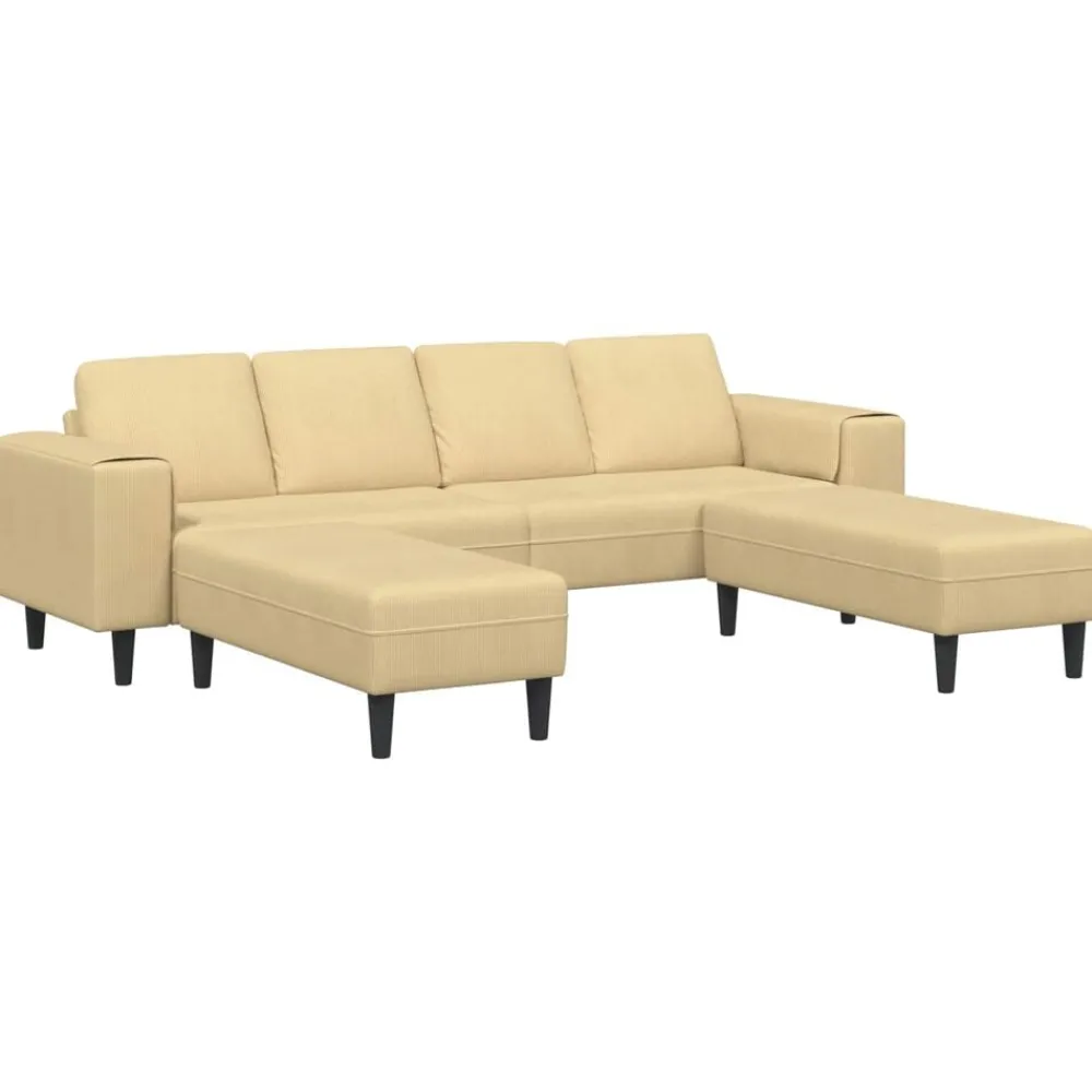 vidaXL Sofá Verde grisáceo 250 x 188 x 76 cm Tela de Pana Verde grisáceo New