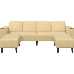 vidaXL Sofá Verde grisáceo 250 x 188 x 76 cm Tela de Pana Verde grisáceo New