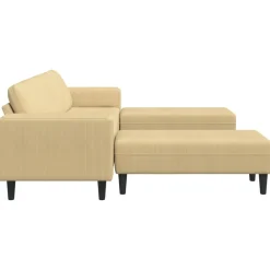 vidaXL Sofá Verde grisáceo 250 x 188 x 76 cm Tela de Pana Verde grisáceo New