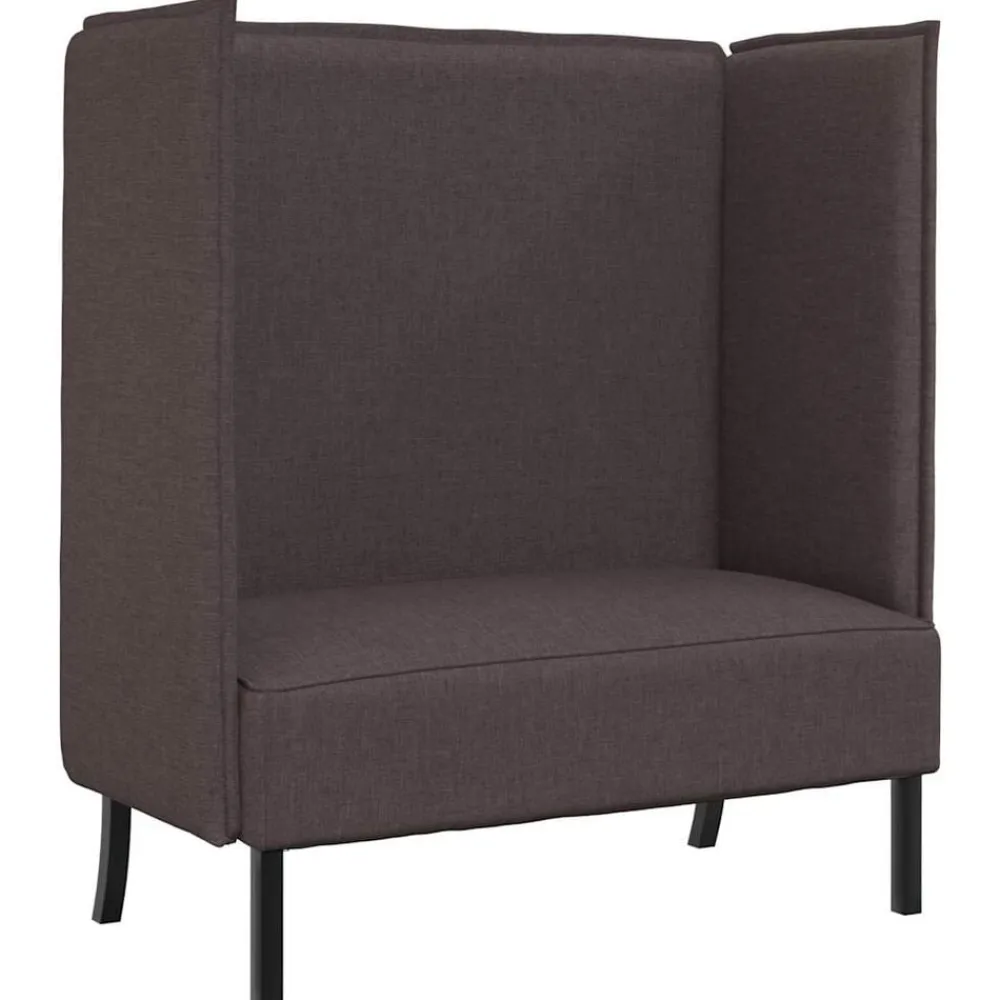 vidaXL Sofa de Espalda Alta 101cm Marrón oscuro tela Marrón oscuro Clearance
