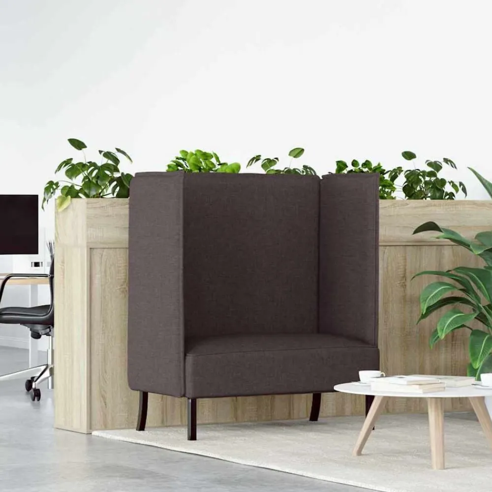 vidaXL Sofa de Espalda Alta 101cm Marrón oscuro tela Marrón oscuro Clearance