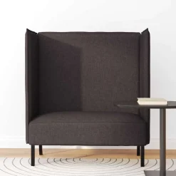 vidaXL Sofa de Espalda Alta 101cm Marrón oscuro tela Marrón oscuro Clearance