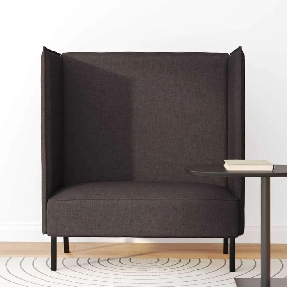 vidaXL Sofa de Espalda Alta 101cm Marrón oscuro tela Marrón oscuro Clearance