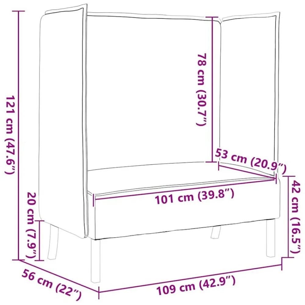 vidaXL Sofás-Sofa de Espalda Alta 101cm tela