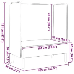 vidaXL Sofa de Espalda Alta 101cm tela Gris claro Sale