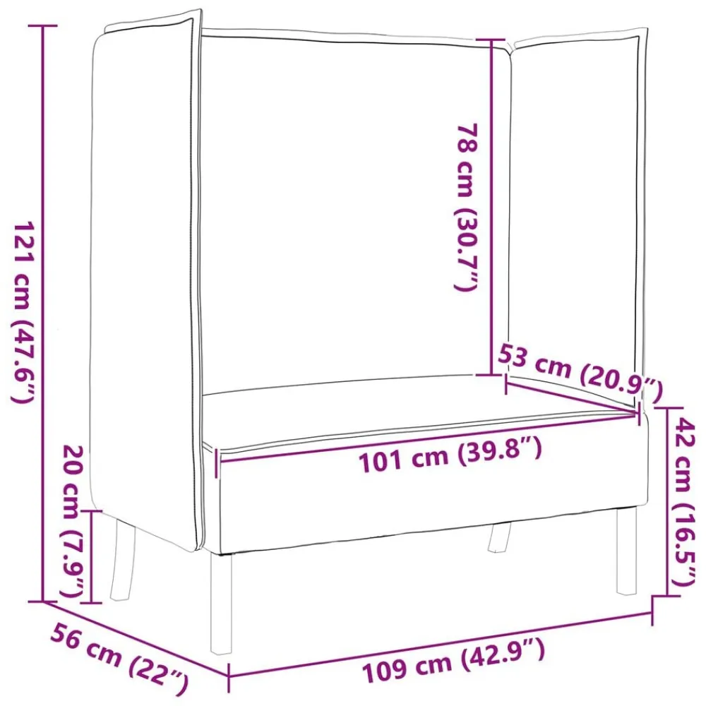 vidaXL Sofa de Espalda Alta 101cm tela Gris claro Sale