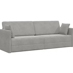 vidaXL Sofá-cama de piso 213 x 70 x 77 cm Terciopelo Gris claro Clearance