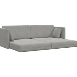 vidaXL Sofá-cama de piso 213 x 70 x 77 cm Terciopelo Gris claro Clearance