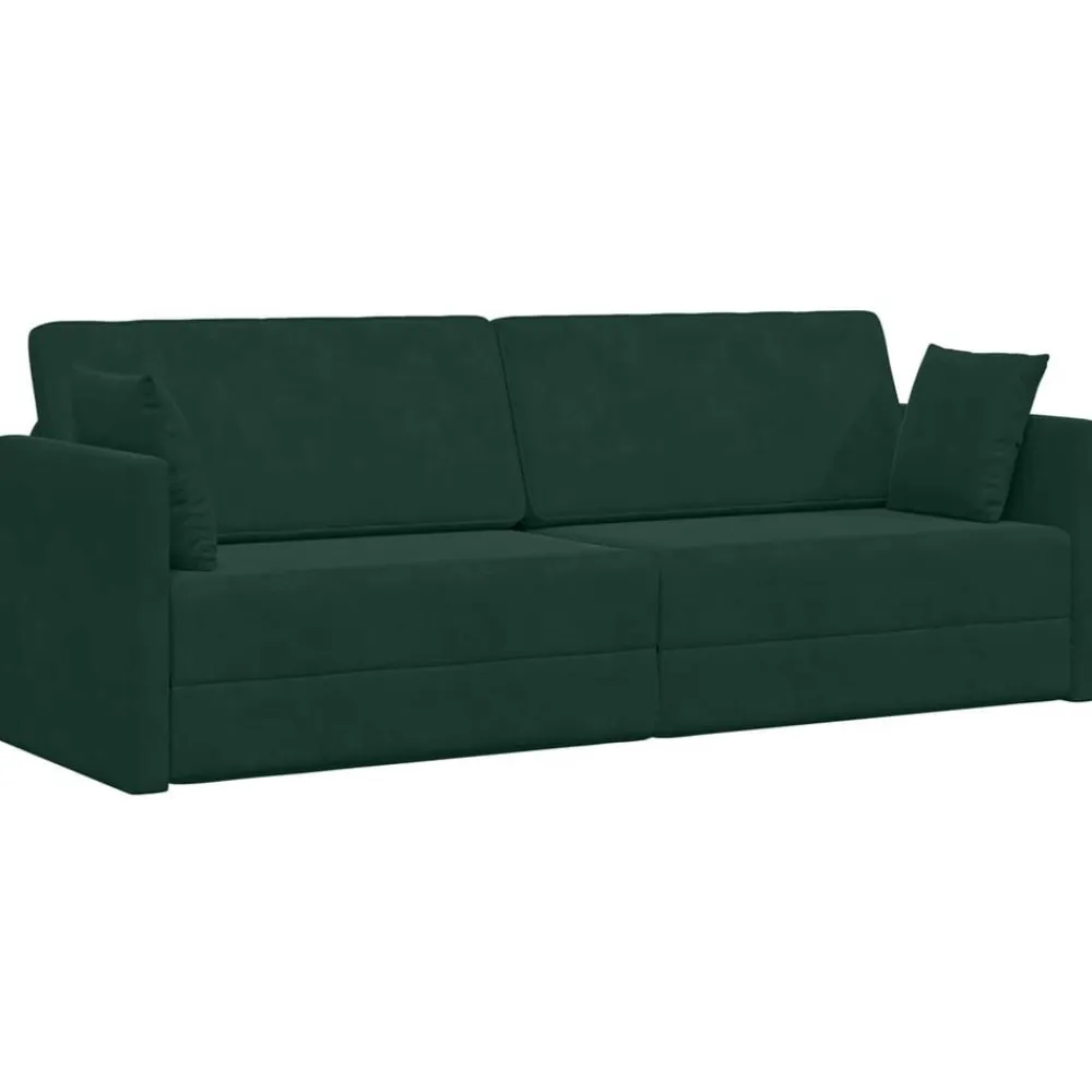 vidaXL Sofá-cama de piso 213 x 70 x 77 cm Terciopelo Verde oscuro Hot