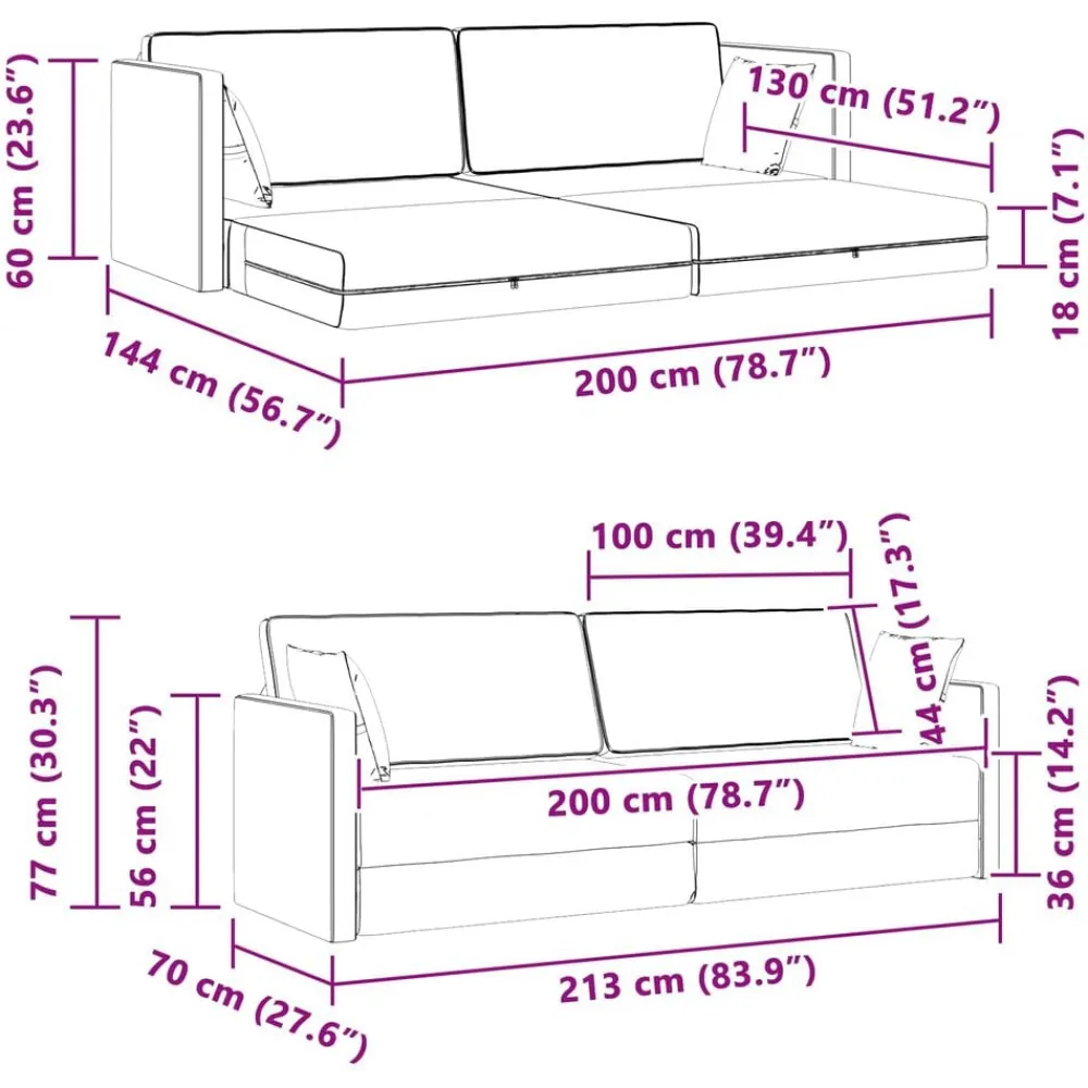 vidaXL Sofá-cama de piso 213 x 70 x 77 cm Terciopelo Verde oscuro Hot