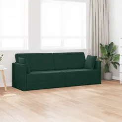vidaXL Sofá-cama de piso 213 x 70 x 77 cm Terciopelo Verde oscuro Hot