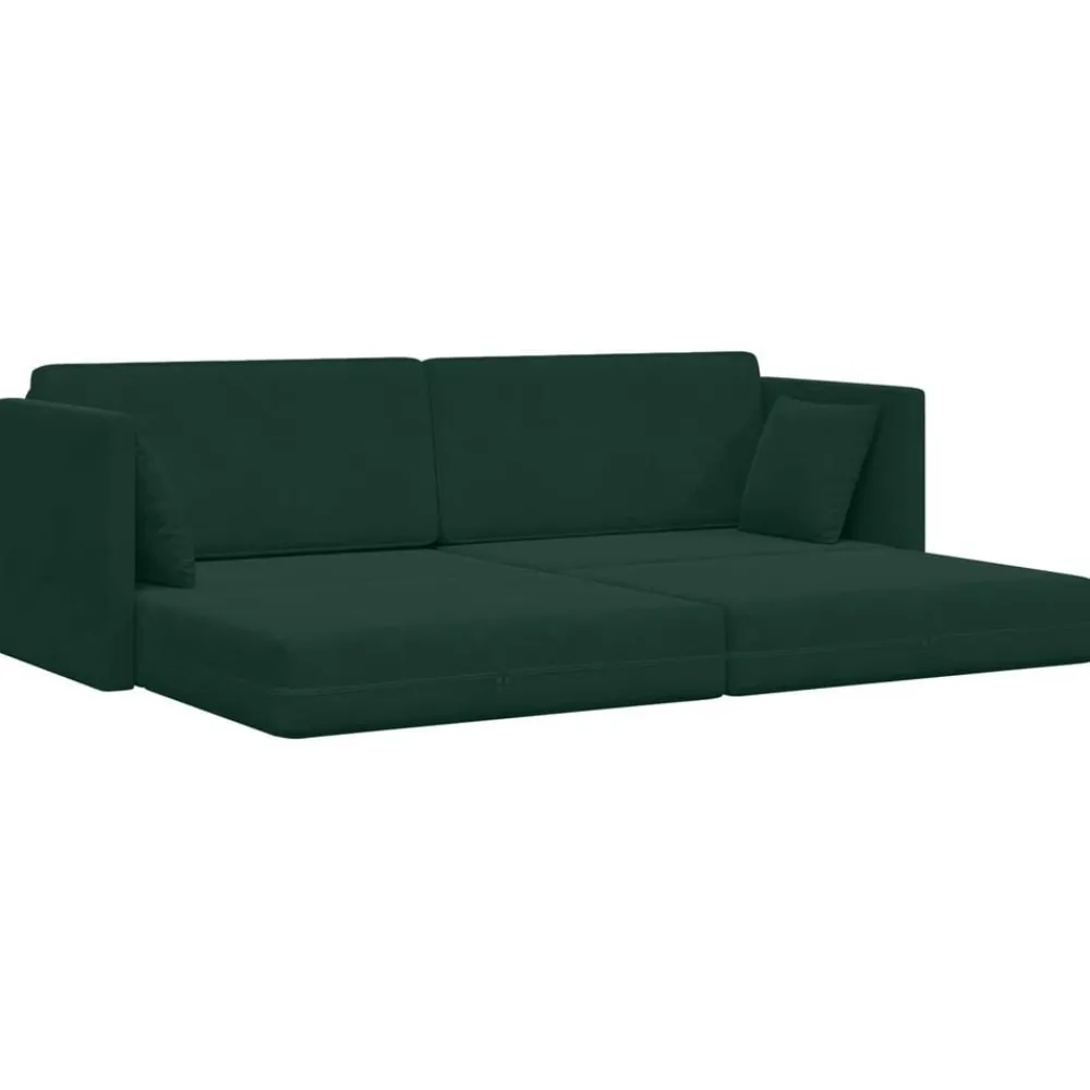 vidaXL Sofá-cama de piso 213 x 70 x 77 cm Terciopelo Verde oscuro Hot