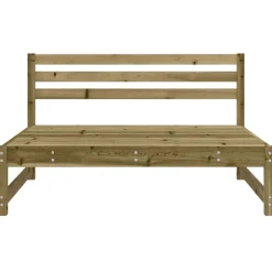 vidaXL Sofás centrales de jardín 2 uds madera impregnada pino 120x80cm Impregnado natural Sale