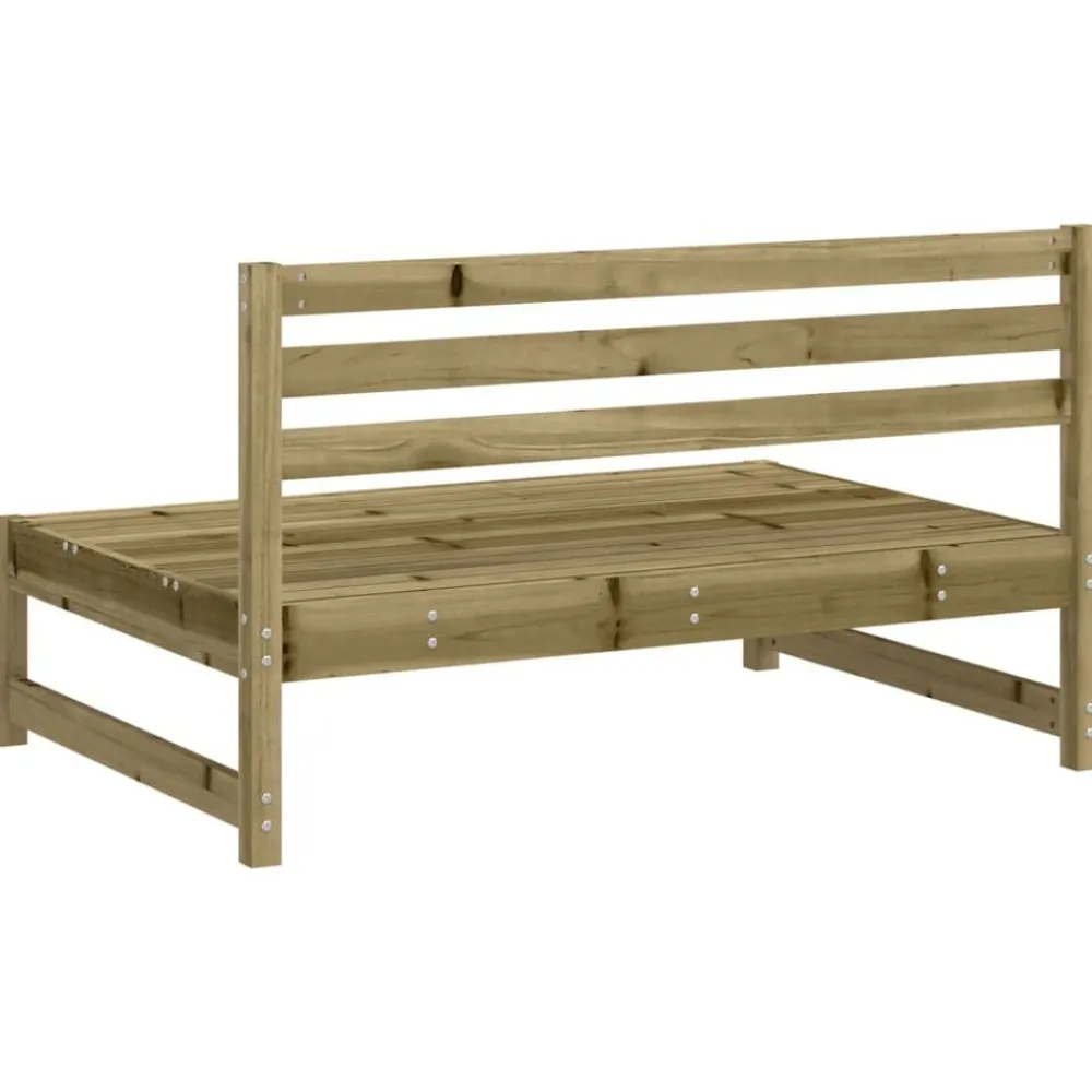 vidaXL Sofás centrales de jardín 2 uds madera impregnada pino 120x80cm Impregnado natural Sale