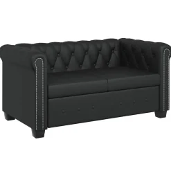 vidaXL Sofás-Sofás Chesterfield de 2 y 3 plazas cuero sintético