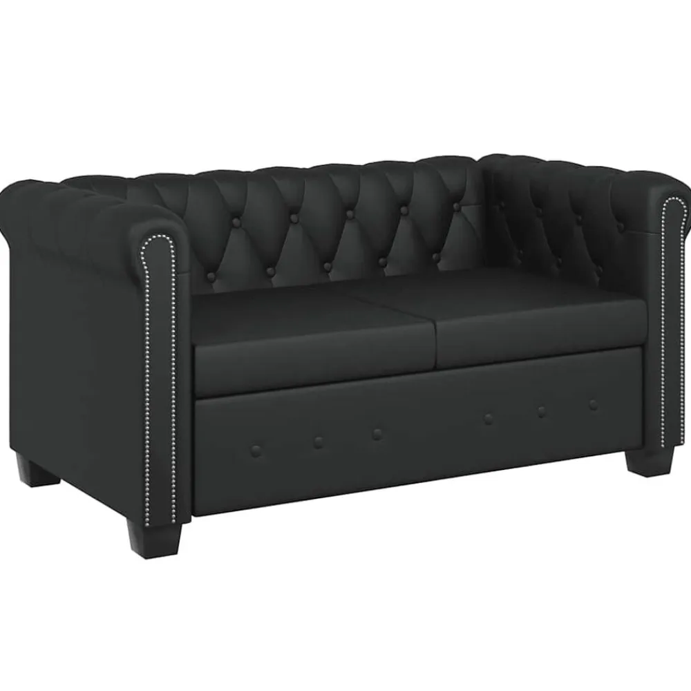 vidaXL Sofás-Sofás Chesterfield de 2 y 3 plazas cuero sintético