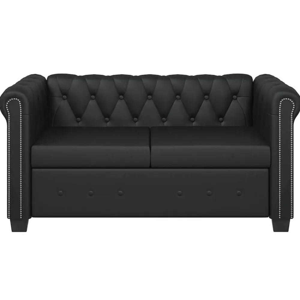 vidaXL Sofás-Sofás Chesterfield de 2 y 3 plazas cuero sintético