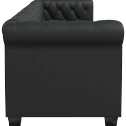 vidaXL Sofás-Sofás Chesterfield de 2 y 3 plazas cuero sintético
