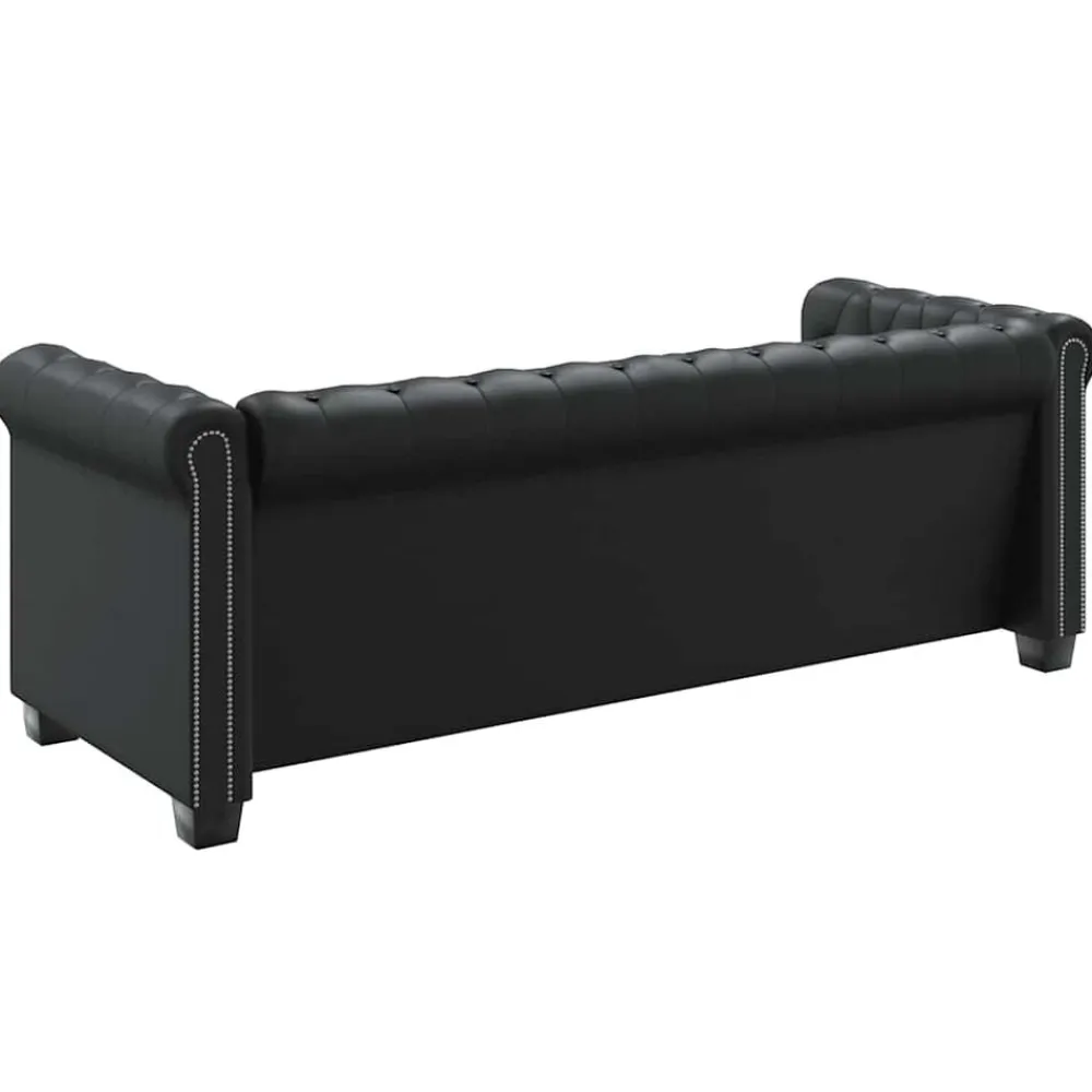 vidaXL Sofás-Sofás Chesterfield de 2 y 3 plazas cuero sintético