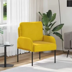 vidaXL Sofás con cojín 55cm Madera contrachapada Amarillo