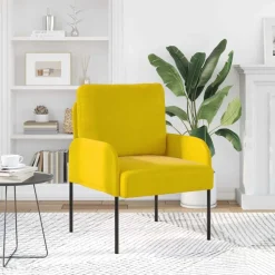 vidaXL Sofás con cojín 55cm Madera contrachapada Amarillo