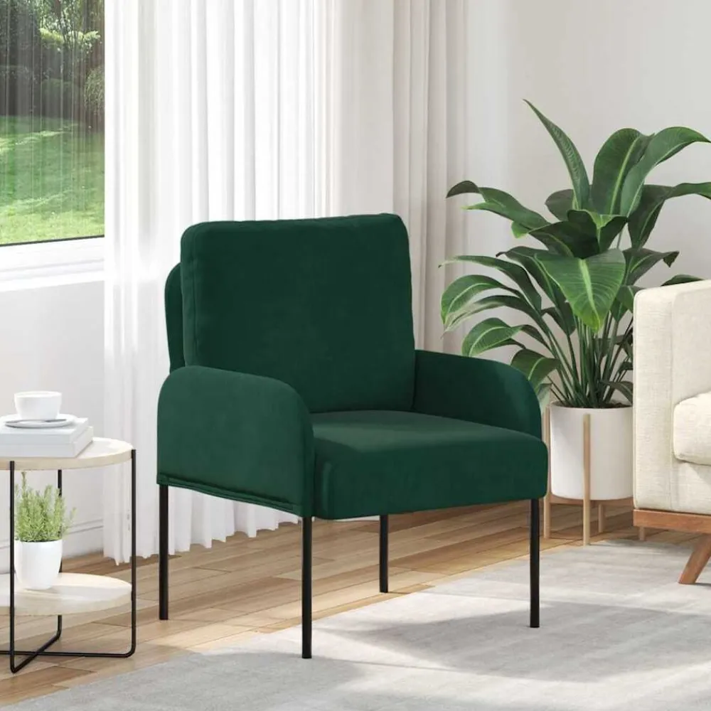 vidaXL Sofás con cojín 55cm Madera contrachapada Verde oscuro Online