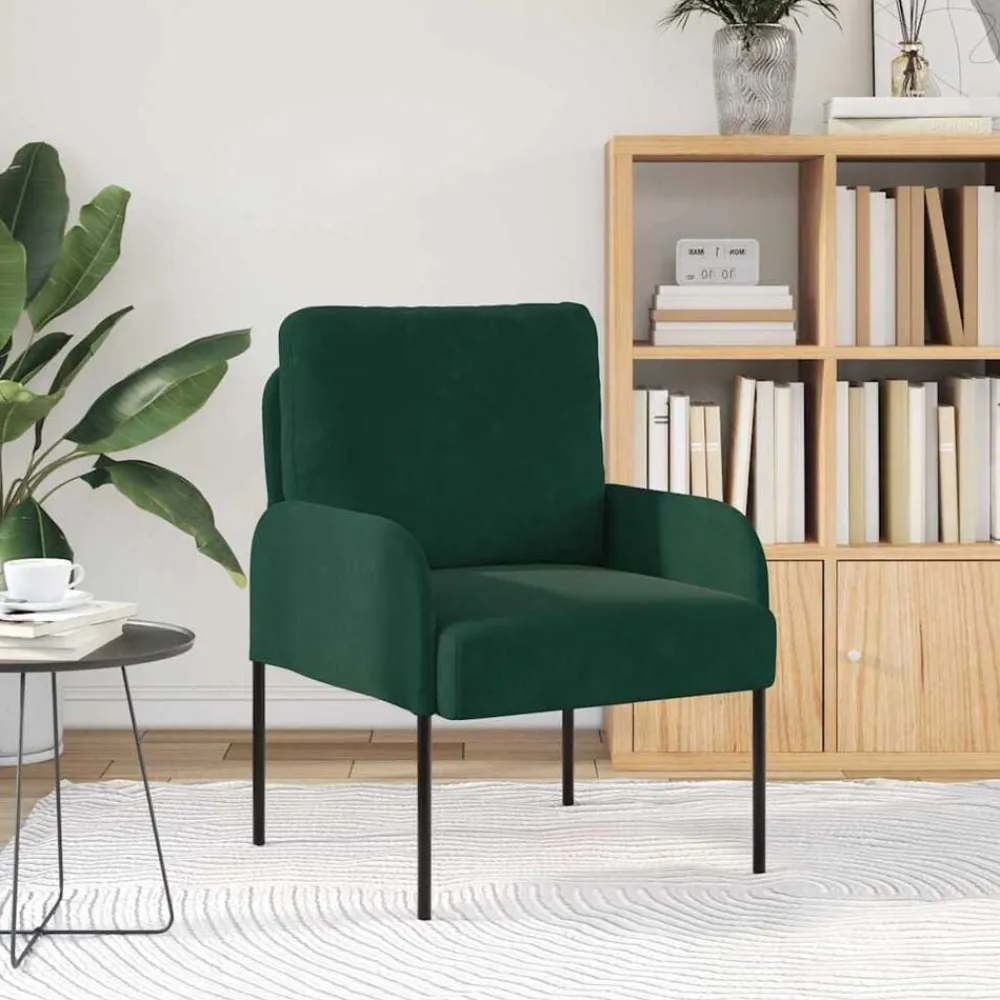 vidaXL Sofás con cojín 55cm Madera contrachapada Verde oscuro Online