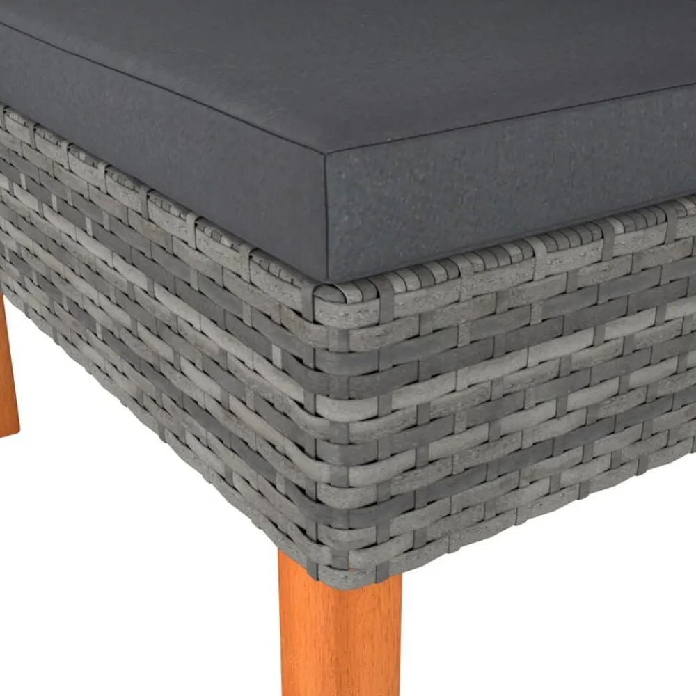 vidaXL Sofás de esquina 2 uds ratán sintético y madera de eucalipto Gris Discount