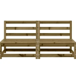 vidaXL Muebles De Jardín-Sofás de jardín sin reposabrazos 2 uds madera pino 70x70x67 cm