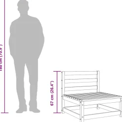 vidaXL Muebles De Jardín-Sofás de jardín sin reposabrazos 3 uds madera pino 70x70x67 cm
