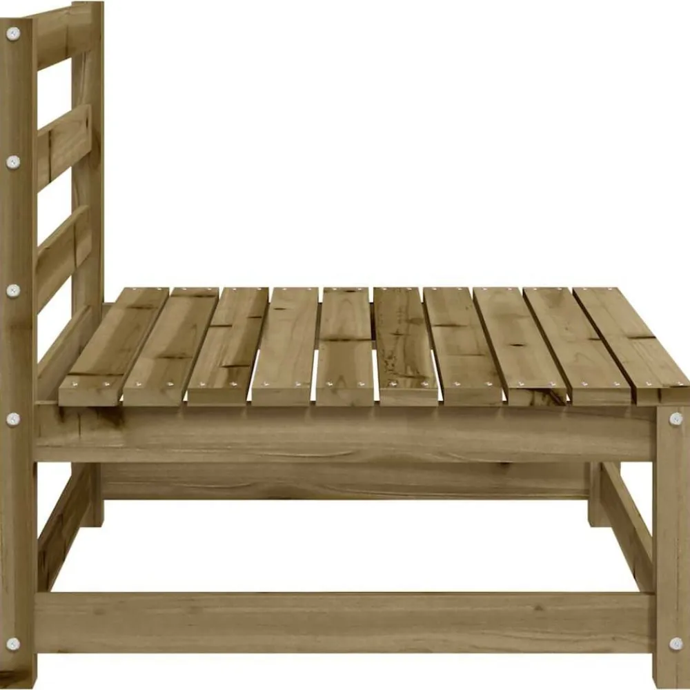 vidaXL Muebles De Jardín-Sofás de jardín sin reposabrazos 3 uds madera pino 70x70x67 cm