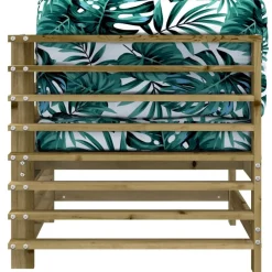 vidaXL Muebles De Jardín-Sofás esquineros con cojines 2 uds madera de pino impregnada