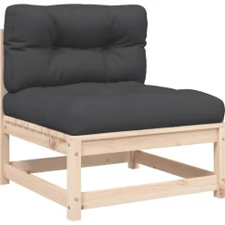 vidaXL Muebles De Jardín-Sofás jardín sin reposabrazos con cojines 2 uds madera de pino