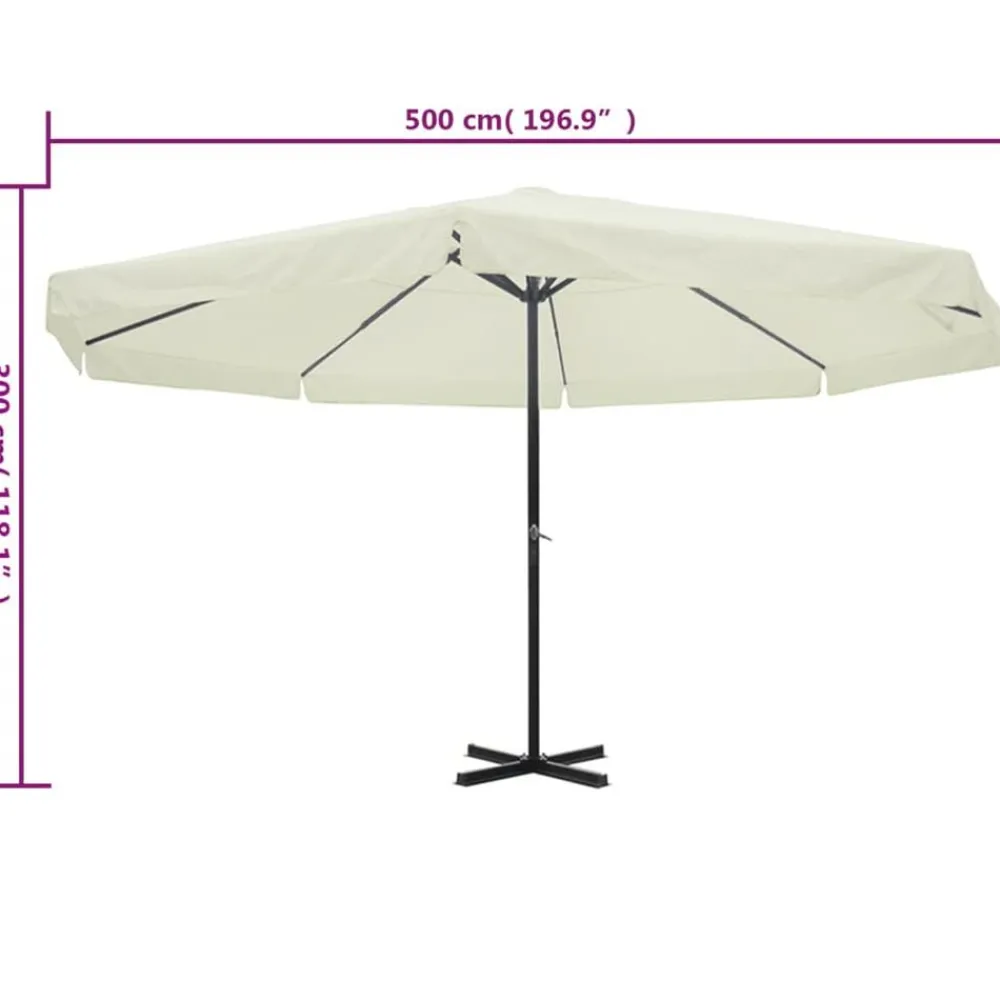 vidaXL Jardín-Sombrilla aluminio 500 cm