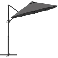 vidaXL Sombrilla 372 x 198 x 243 cm Poliéster y Aluminio Antracita Clearance