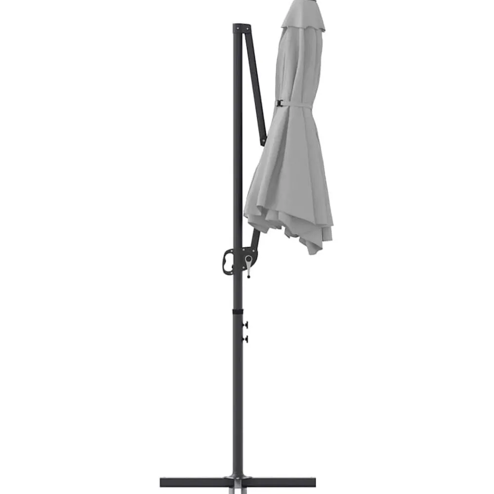 vidaXL Sombrilla 372 x 198 x 243 cm Poliéster y Aluminio Arena Hot