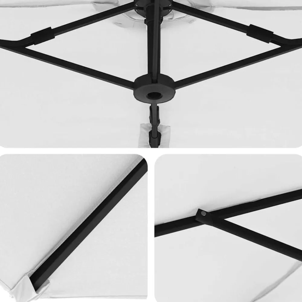 vidaXL Sombrilla 372 x 198 x 243 cm Poliéster y Aluminio Arena Hot