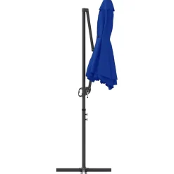 vidaXL Jardín-Sombrilla Azul azur 372 x 198 x 243 cm Poliéster y Aluminio
