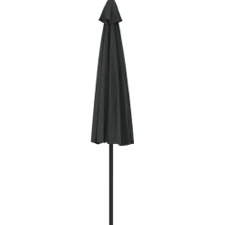 vidaXL Jardín-Sombrilla balcón semicircular palo aluminio negro 300x155x223cm