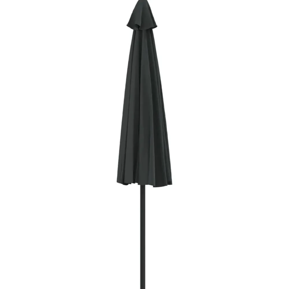 vidaXL Jardín-Sombrilla balcón semicircular palo aluminio negro 300x155x223cm