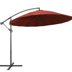 vidaXL Sombrilla colgante con palo de aluminio color 3 m Terracota New
