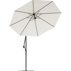 vidaXL Sombrilla colgante con luces LED y palo de metal 300 cm Arena Hot