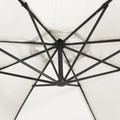 vidaXL Sombrilla colgante con luces LED y palo de metal 300 cm Arena Hot