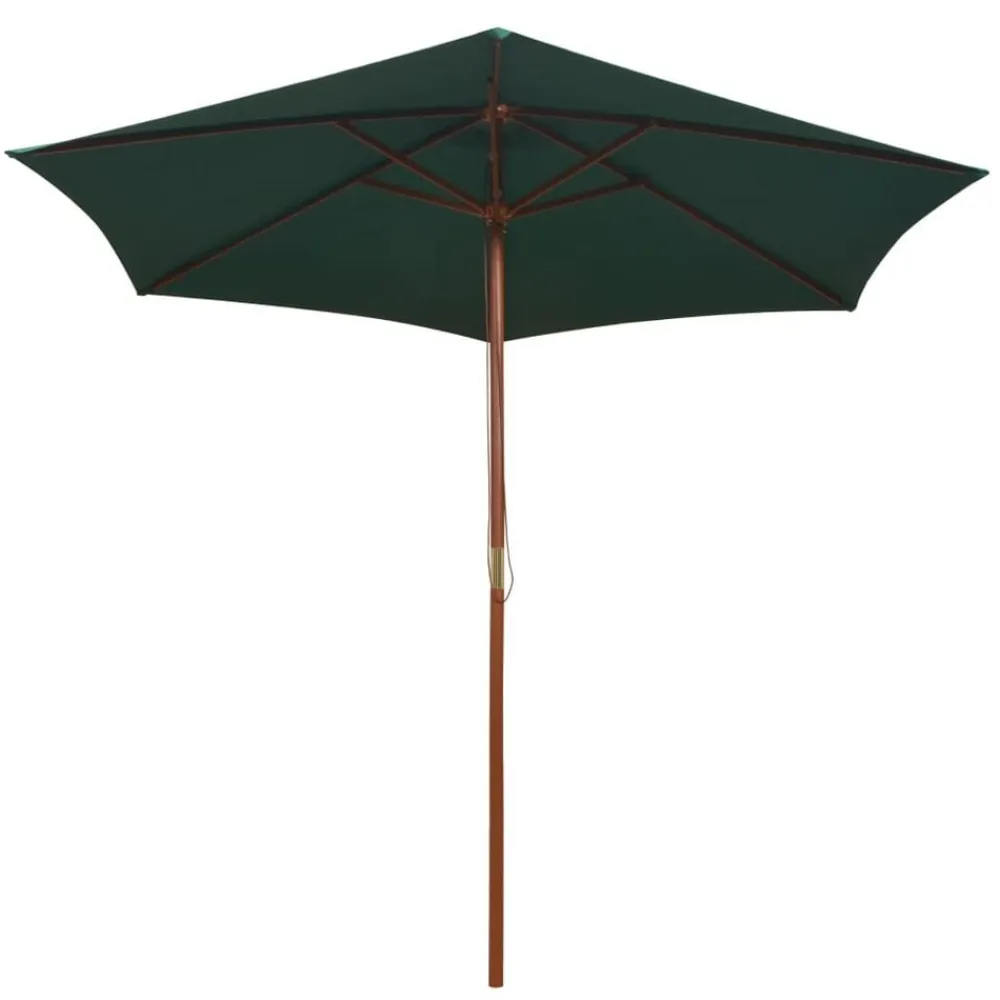 vidaXL Jardín-Sombrilla con palo de madera 270x270 cm