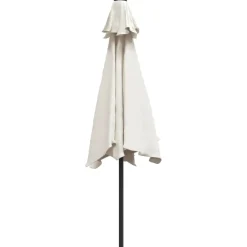 vidaXL Sombrilla con palo de acero blanca arena 3 m Blanco Outlet