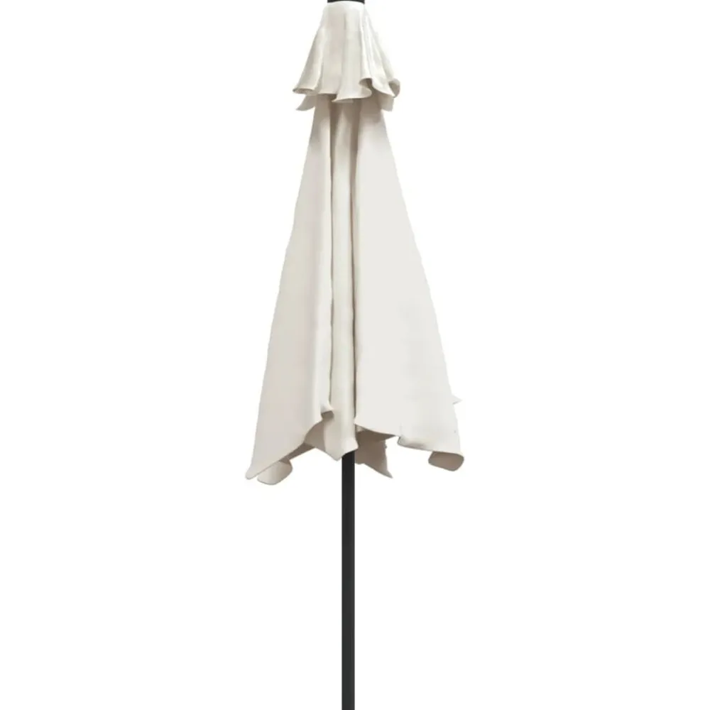 vidaXL Sombrilla con palo de acero blanca arena 3 m Blanco Outlet